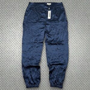 L’AGENCE Hamling Black Blue Houndstooth Silk Joggers